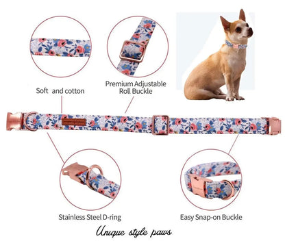 Unique Style Paws Dog Collar Metal Buckle Blue Stripe Collar Gift Durable Cute Collar for Small Medium Large Boys Girls Dogs