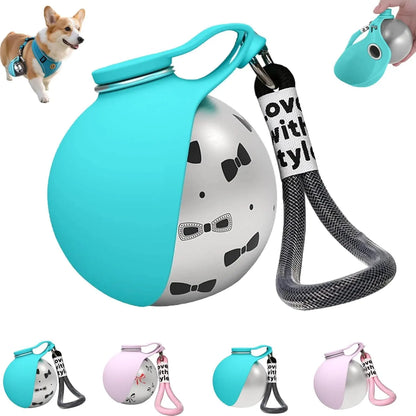 2-in-1 Portable Dog Water Bottle with Collapsible Silicone Bowl, BPA-Free Stainless Steel Pet Tumbler, Leak-Proof Travel Water Dispenser for Outdoor Activities (10 oz, Pink)