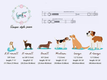 Unique Style Paws Dog Collar Metal Buckle Blue Stripe Collar Gift Durable Cute Collar for Small Medium Large Boys Girls Dogs