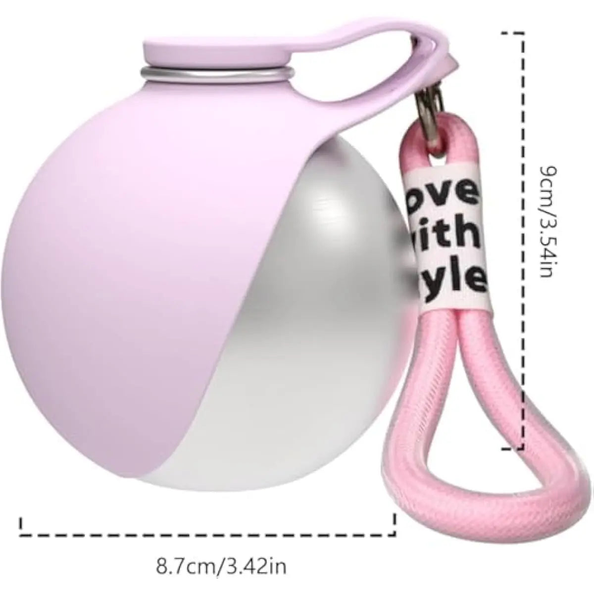 2-in-1 Portable Dog Water Bottle with Collapsible Silicone Bowl, BPA-Free Stainless Steel Pet Tumbler, Leak-Proof Travel Water Dispenser for Outdoor Activities (10 oz, Pink)