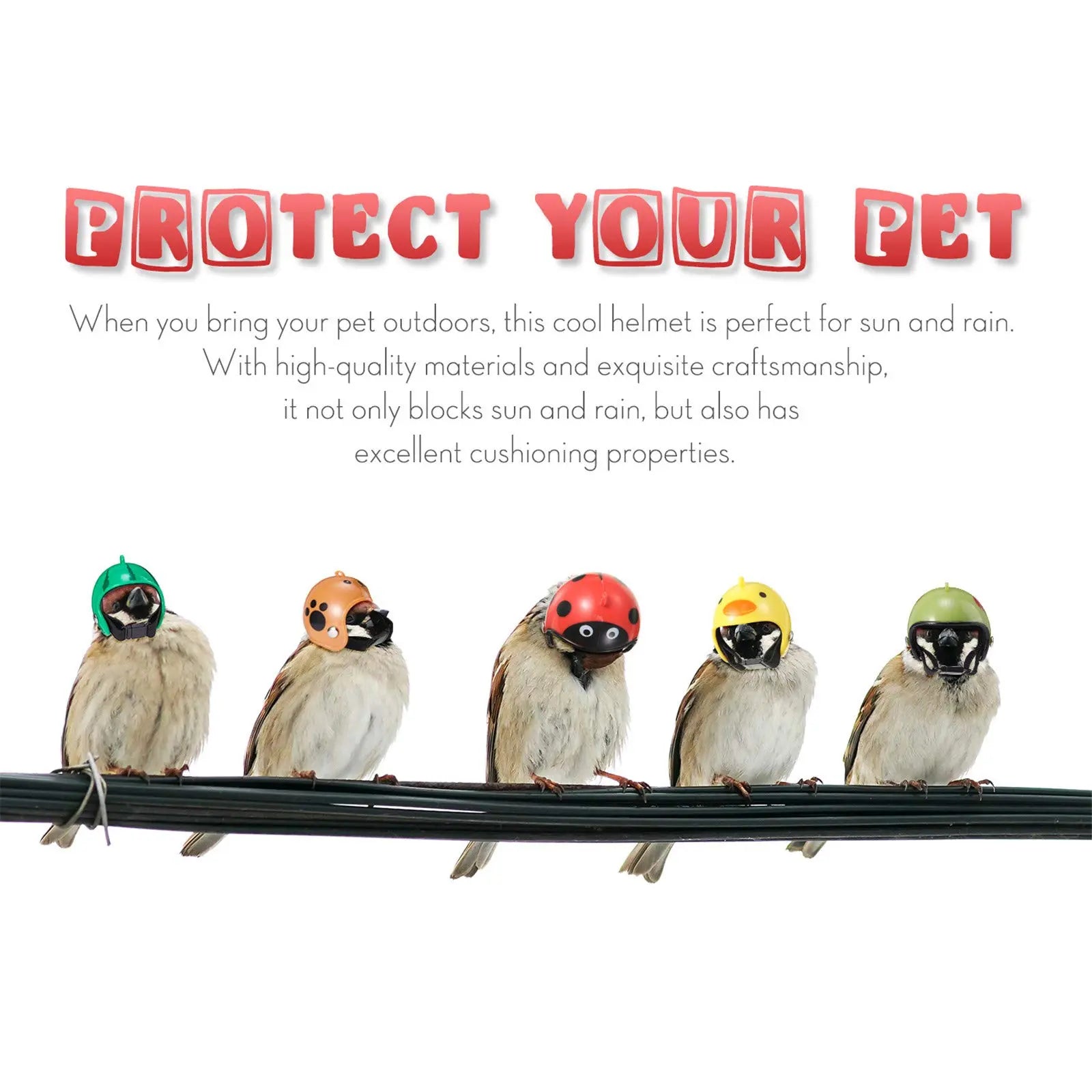 8PCS Rainproof Chicken Hats Fun and Cute Rainproof Chicken Hats Perfect Pet Protection Gear for Chickens and Parrots