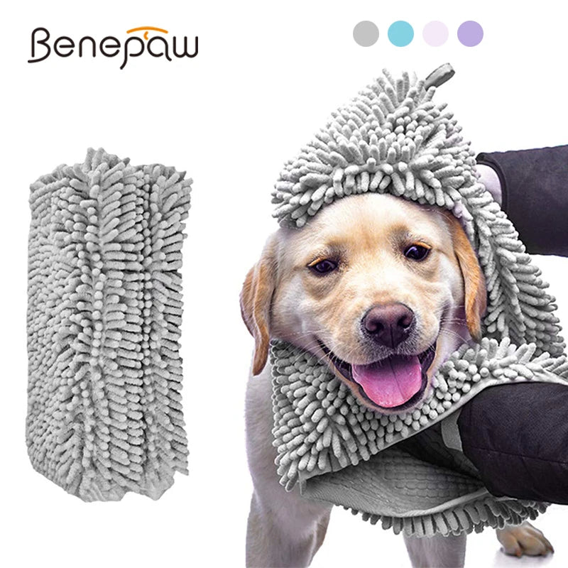 Benepaw Super Absorbent Dog Towel Quick Drying Soft Thick Safe Breathable Puppy Pet Bath Towel for Small Medium Large Dogs Cats