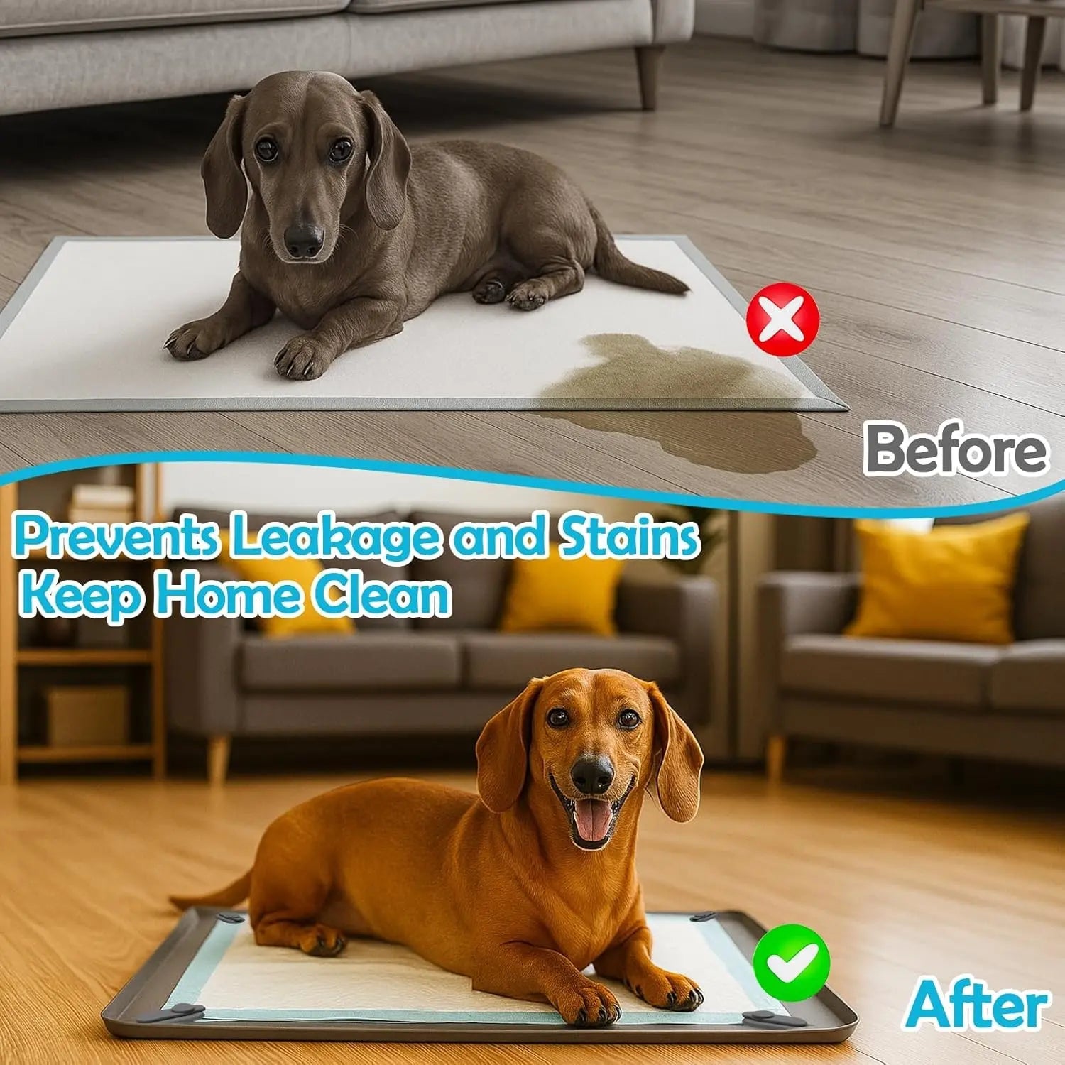 Pet Diaper Pad Tray Stand, Dog Incontinence Training Mat, Potty Training Pad, Easy Clean, Floor Protection, Suitable for Puppies and Small Dogs