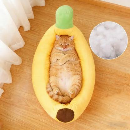 Banana Boat Pet Bed, Shaped Beds, Detachable and Washable, Suitable for Small/Medium Cats/Dogs, Universal Design, Comfortable and Soft, Secure Pet Bed